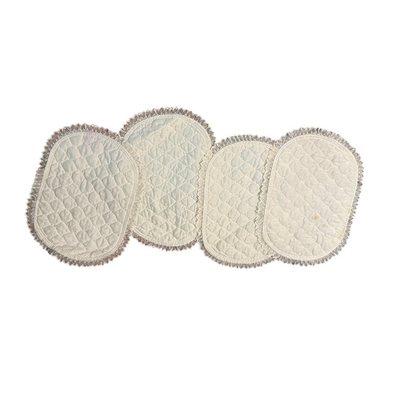 Set of 4 Vintage Floral Placement Mats 1 Table Runner w/ Lace Trim Cottagecore - Picture 4 of 15